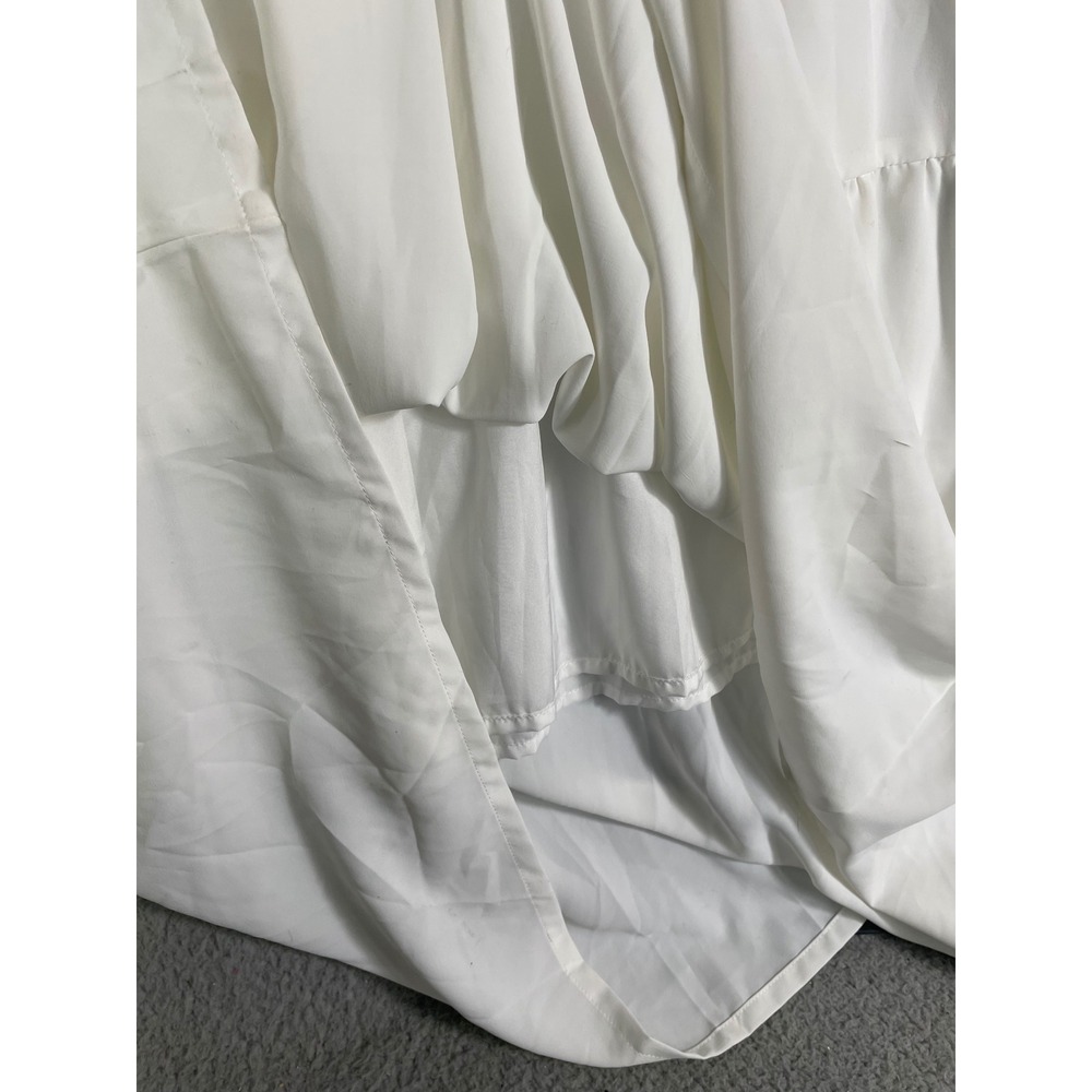 White Smocked Tiered Maxi Dress Sleeveless Beach Vacation Sundress Maggeer M New - Picture 8 of 16